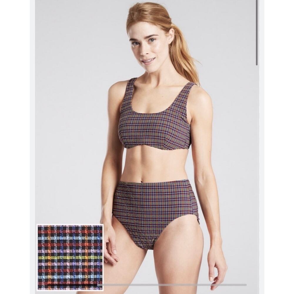Athleta Seersucker Plaid Bikini Set (Set of 2)